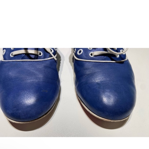 Christian Louboutin Leather Lace Up 38.5 // 8 Blue White - Picture 3 of 13